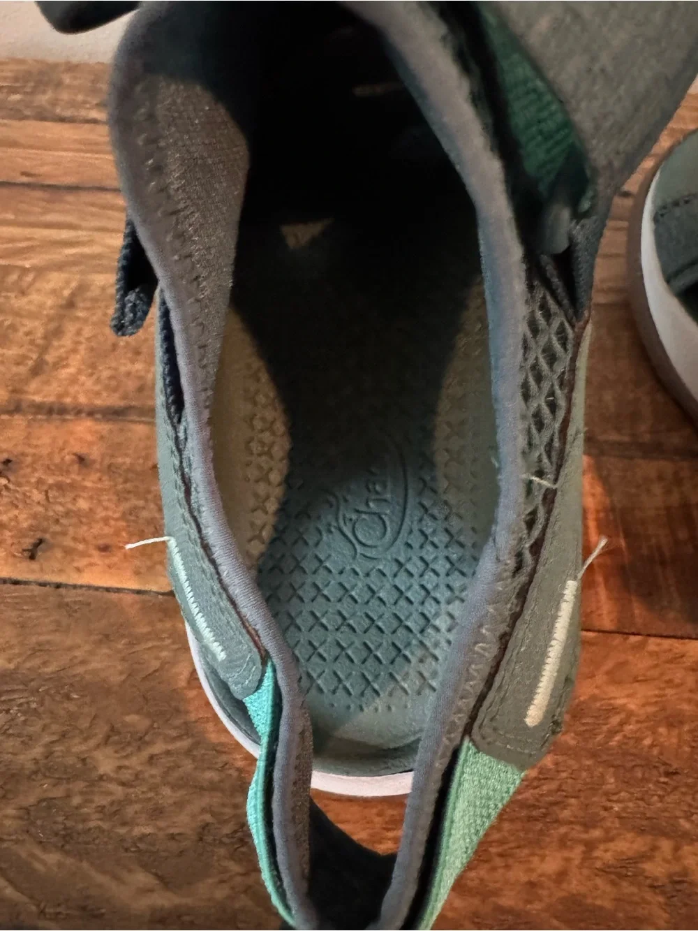 Chaco Men's Odyssey Sport Slip-On Athletic Sandals in Teal and Gray